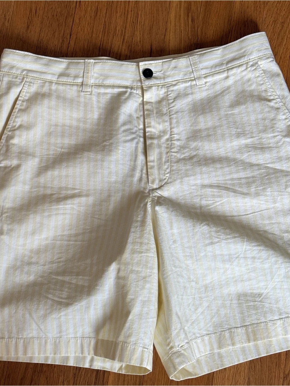 J. Crew Pale Yellow Stripe 8 inch Chino Men's Shorts